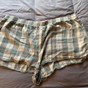 PINK Victoria's Secret Plaid Sleep Shorts - Green and pink